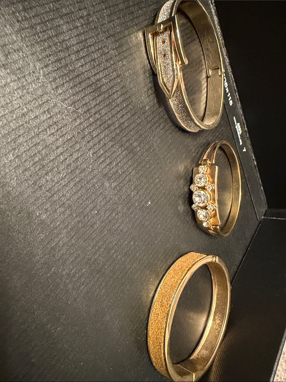 Ann Taylor Gold-Tone Crystal and Textured Bangle Set